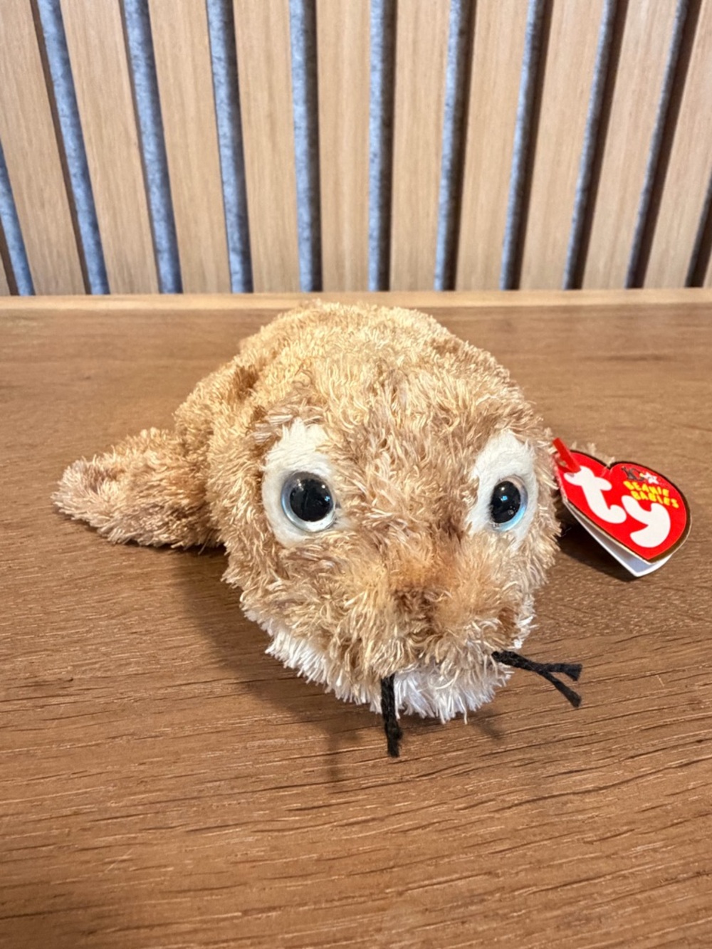 Ty Fins - Small Light Brown Seal Plush